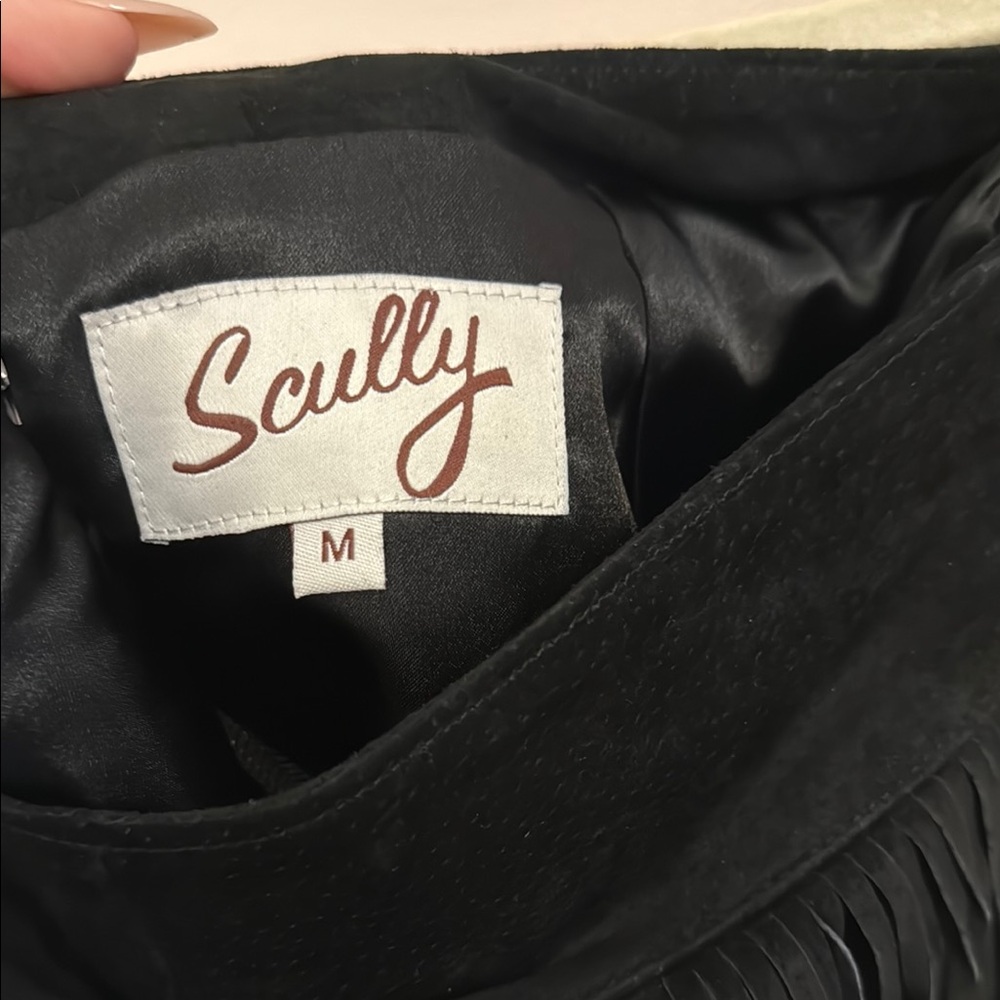 Scully Black Fringe Mini Skirt - Picture 2 of 4